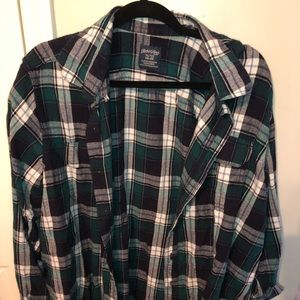 Blue and greenish flannel